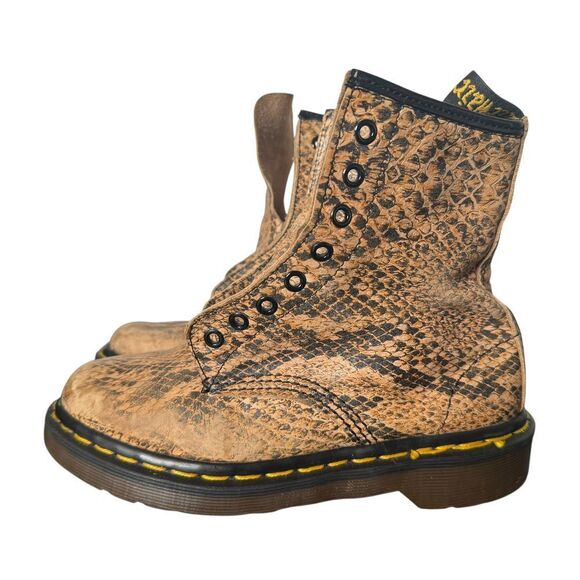 Vintage Dr. Martens Boots Pascal Snakeskin Snake Leather Women UK 4 US 6 Shoes‎ - Picture 1 of 13